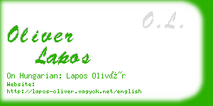 oliver lapos business card